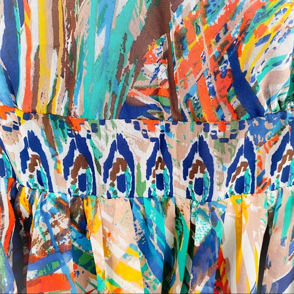 PLUS Monroe & Main Abstract Pocket Sheer Overlay Dress Size 16 - Picture 5 of 7